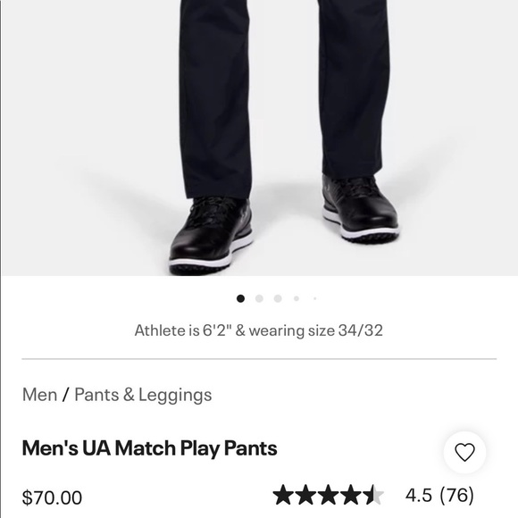 Men’s Under Armour Match Play Pants - khaki/size 40/32 - Picture 2 of 5